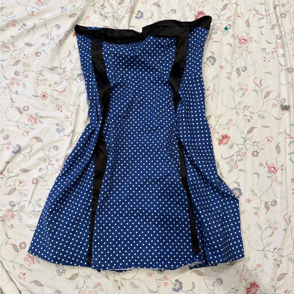 Polka Dot Blue Mini Dress